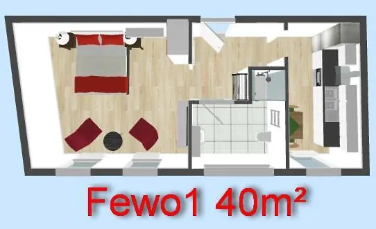 Apartament Haus Am Eichenwall, Fewo1, Residenz + *